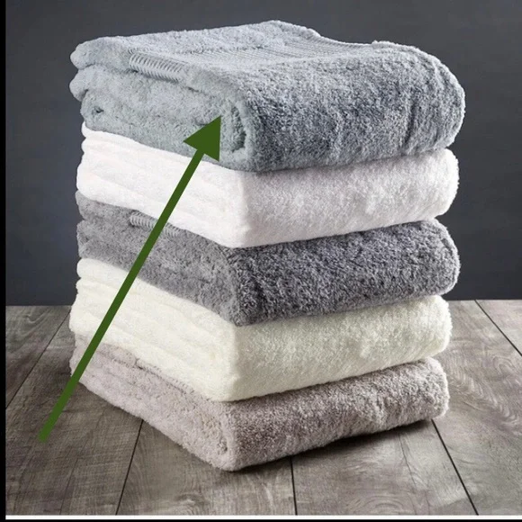 NWT (2) Turkish Organic Cotton Bath Towels, Mineral Green, Delilah Home - Picture 5 of 9